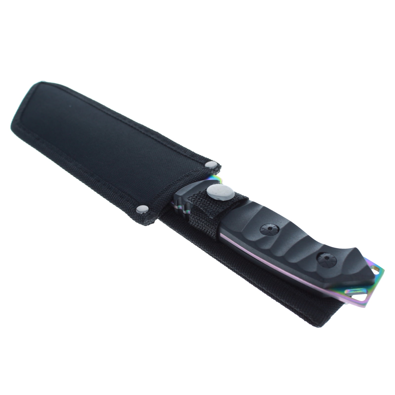 ASR Outdoor Full Tang Hunting Knife ABS Handle Fixed Blade Rainbow Design