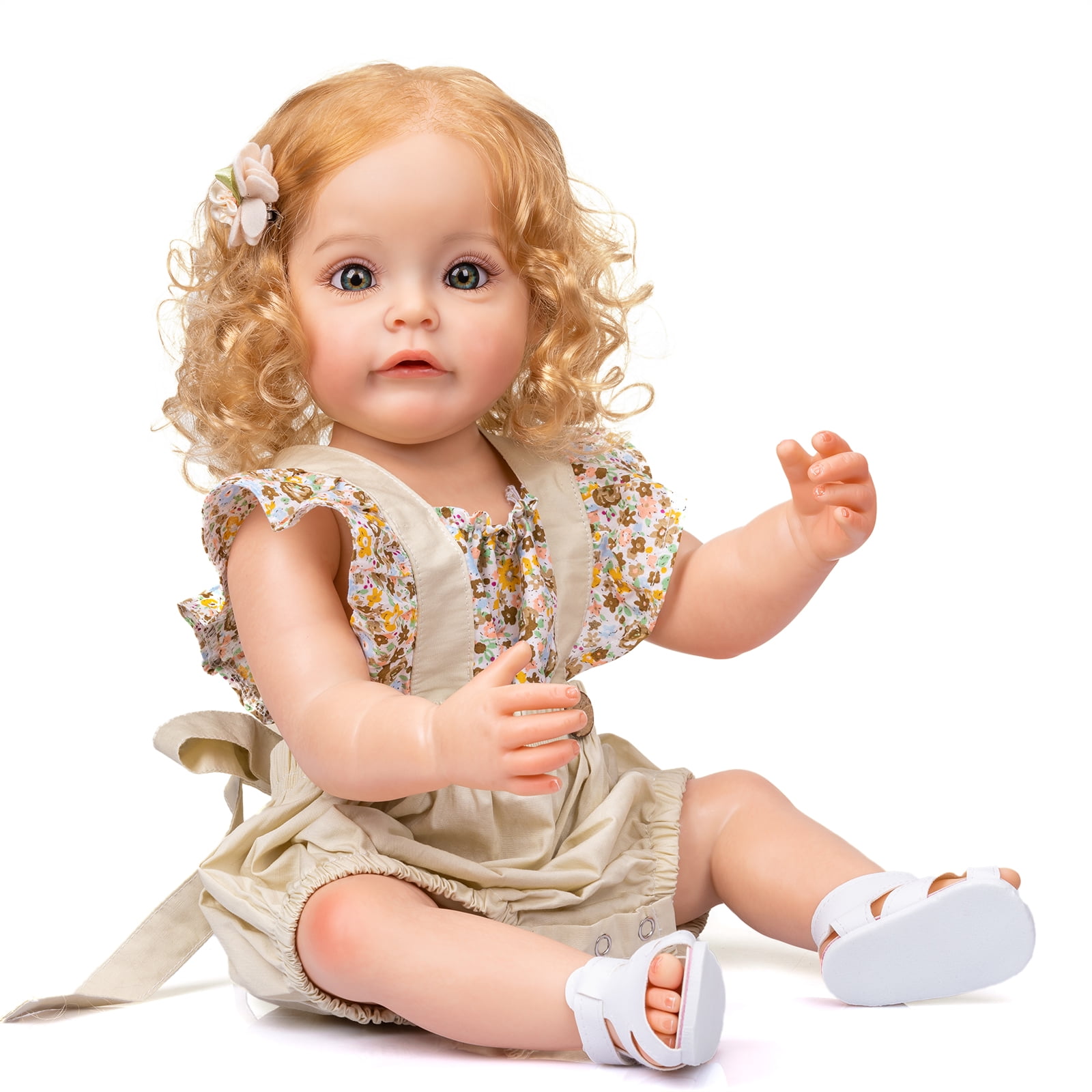 iCradle Lifelike Lovely Reborn Baby Dolls Girl 22 inches 55 cm Soft Full Body Vinyl Realistic Newborn Baby Dolls Real Life Adorable Girl Toys for Kids Age 3+ Xmas Birthday Gift