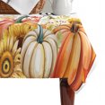 thumbnail image 4 of Hello Fall Table Cloth Waterproof Tablecloths, Orange Pumpkins Thanksgiving Maple Leaf Tablecloth Dining Table Cover for Kitchen Party Tabletop Outdoor, Rectangle Tablecloth 60x102 Inch, 4 of 9