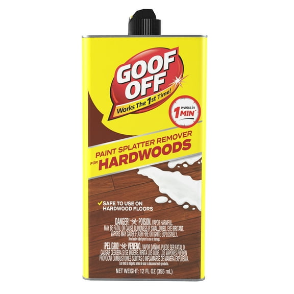 Goof Off Paint Splatter Remover for Hardwoods - Dried Paint Remover – 12 oz. can