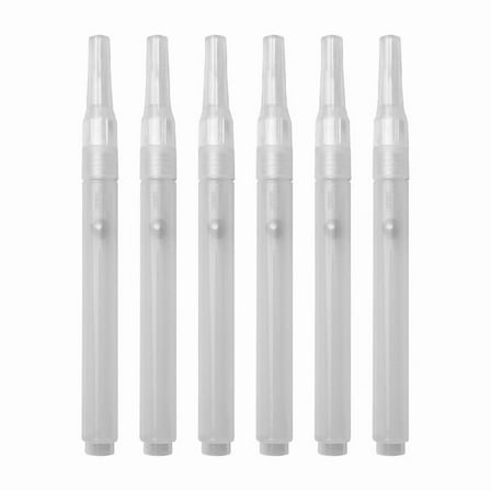 6Pcs Refillable Empty Brush Pen Clear Empty Paint Pen Acrylics Empty Marker For Painting on Paper Wood Ceramic Metal