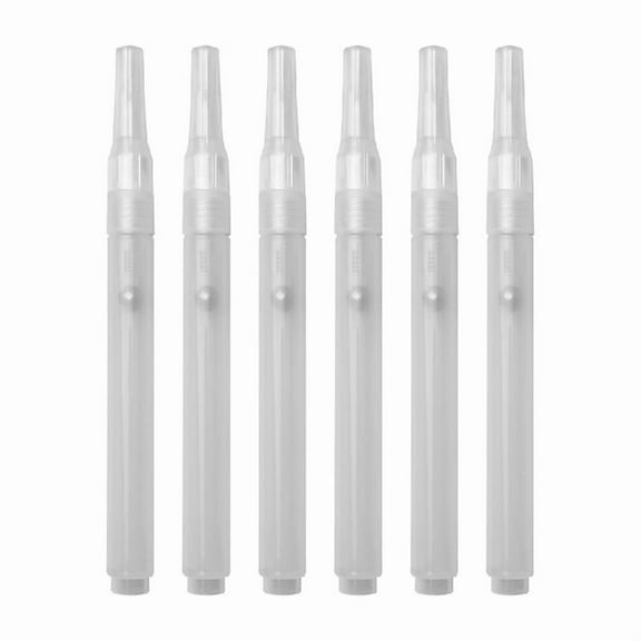 6Pcs Refillable Empty Brush Pen Clear Empty Paint Pen Acrylics Empty Marker For Painting on Paper Wood Ceramic Metal