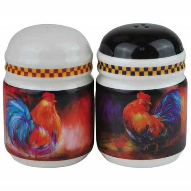 3.25 Inch Barnyard Farm Theme Salt and Pepper Shakers with Rooster