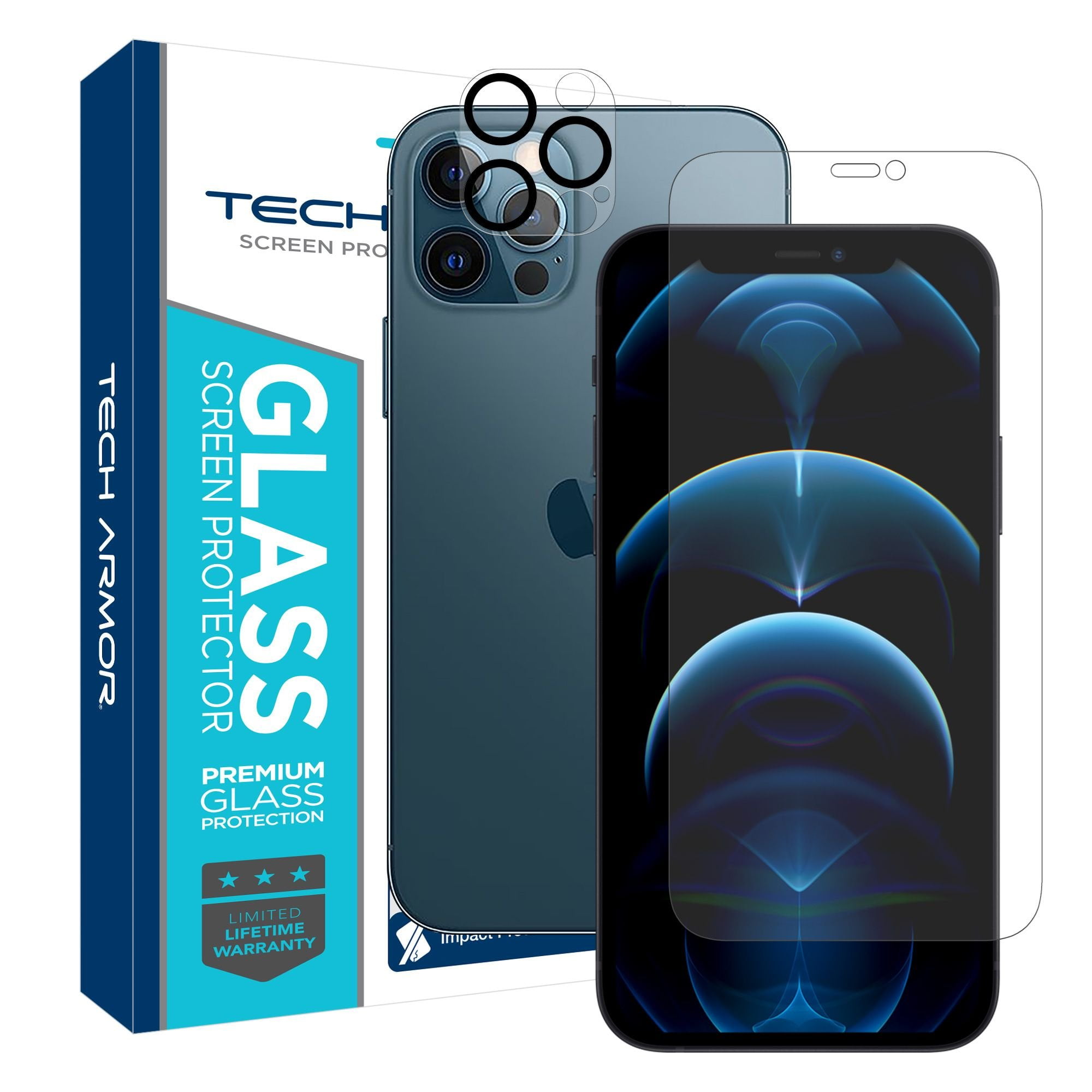 Tech Armor HD Clear Camera Lens Protector and Ballistic Glass Screen