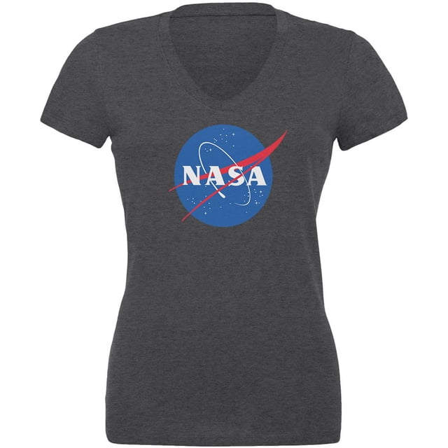 NASA Logo Juniors V-Neck T Shirt