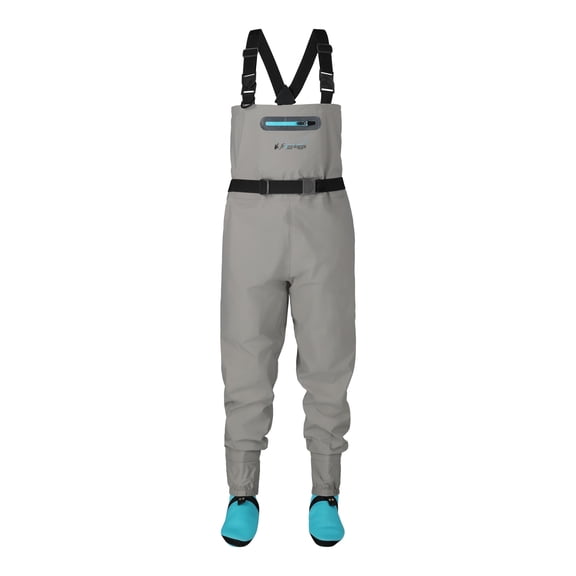 Frogg Toggs Women's Canyon Stockingfoot Chest Waders with 4-Ply Nylon Upper & Neoprene Booties, Gray, Small