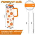 thumbnail image 2 of 1Pc Fall Tumbler with Handle Lid Straw 40oz Autumn Orange Pink Pumpkin Stainless Steel Travel Tumbler Cup for Thanksgiving Iced Coffee Party Favor, 2 of 6