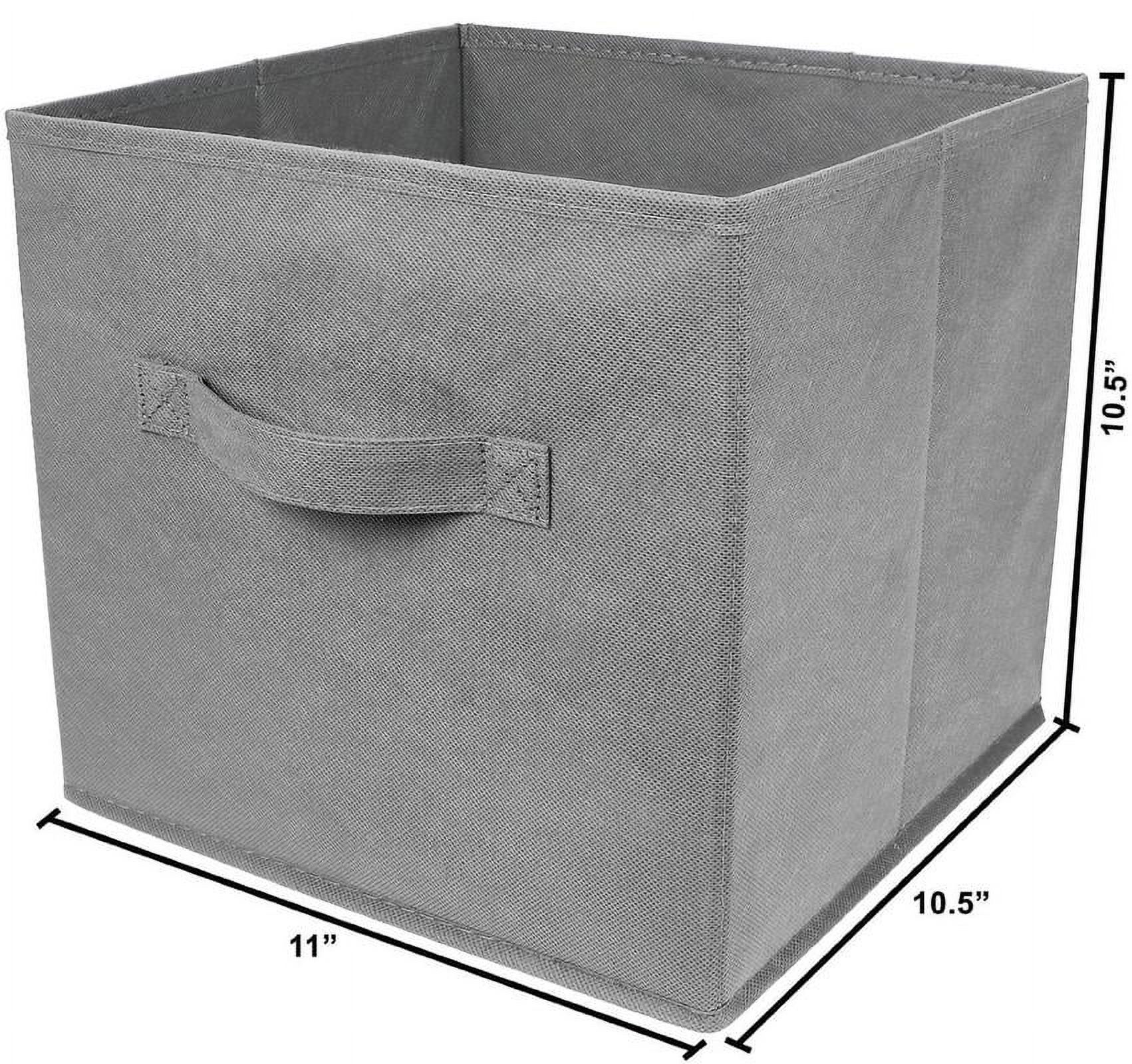 Greenco Foldable Fabric Storage Cubes Non-Woven Fabric | Gray Cube Storage Bins | Shelf Baskets| Gray Fabric Cubes | 6 Pack - image 5 of 5