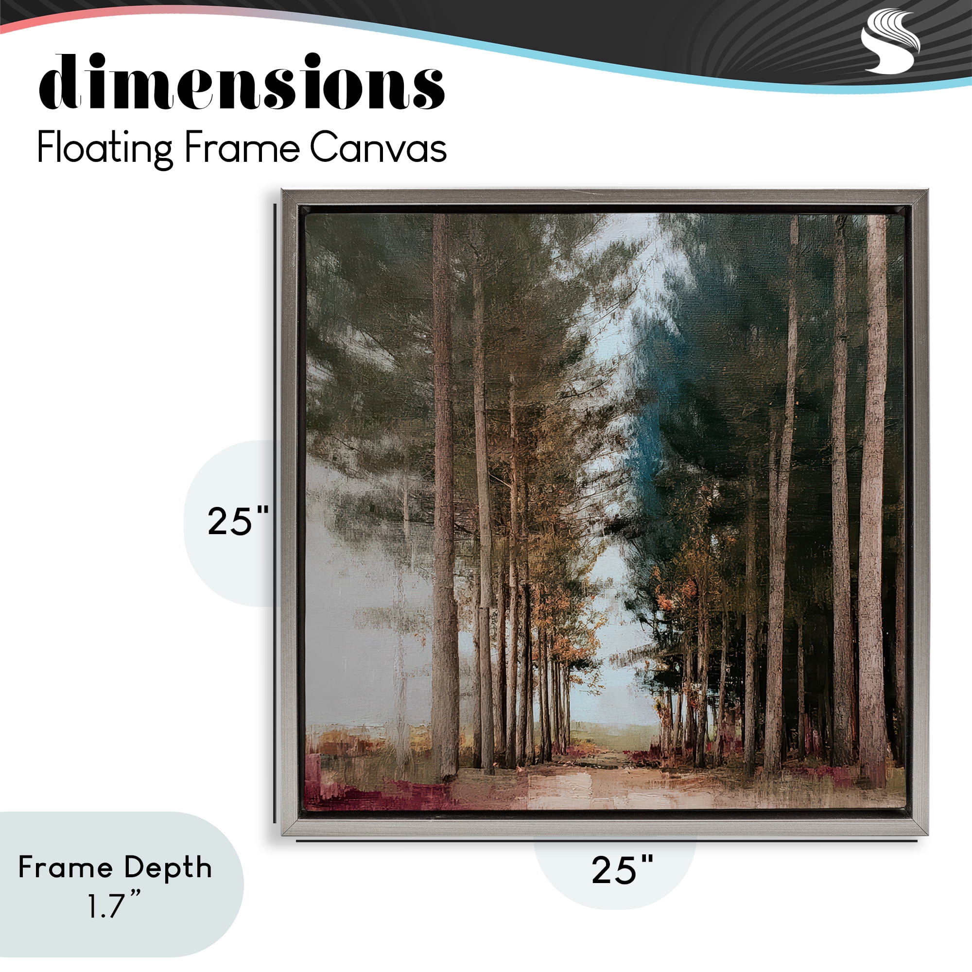 Stupell Industries Tall Trees Pathway Gray Framed Floater Canvas Wall Art, design by Kim Curinga