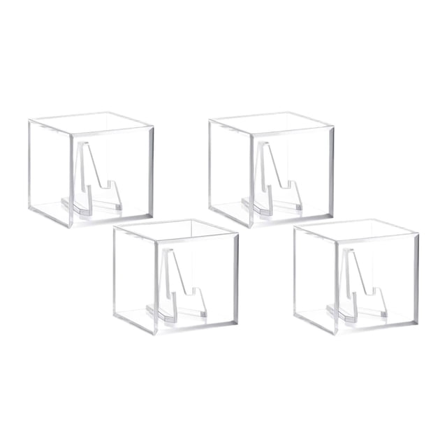 4 vitrinas para anillos de , cajas de exhibición para anillos deportivos, cuadradas de moda con soportes, vitrina de recuerdos para regalos