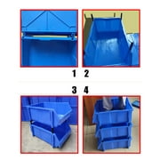 Red 2-Pack Garage Storage Tool Bins - Stackable Plastic Organizer for Hardware Tools & Workshop Parts Storage (13.5 x 7.8 x 5.5 Inch)