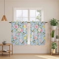 thumbnail image 2 of Blue Spring Floral Kitchen Curtains 45 Inch Length, Elegant Farmhouse Flowers Birds Watercolor Tiers Curtains for Bathroom Bedroom Cafe, Light Filtering Window Treatment Drapes 2 Panels 42"Wx45"L, 2 of 8