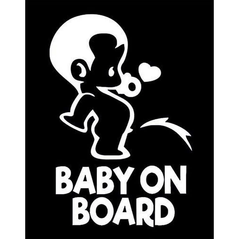 Totomo Baby on Board Sticker for Cars Funny Cute Safety Caution Decal Sign for Car Window and Bumper No Need for Magnet or Suction Cup - Peeing Boy