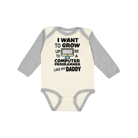 

Inktastic I Want To Grow up To Be a Computer Programmer Like My Daddy Gift Baby Boy or Baby Girl Long Sleeve Bodysuit