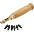 thumbnail image 1 of Screw Hole Punch for Leather, 6 Tips, Sizes 1.5-4mm, Replaceable Hole Punch for Sewing, Leather, Paper, Crafts, 1 of 5