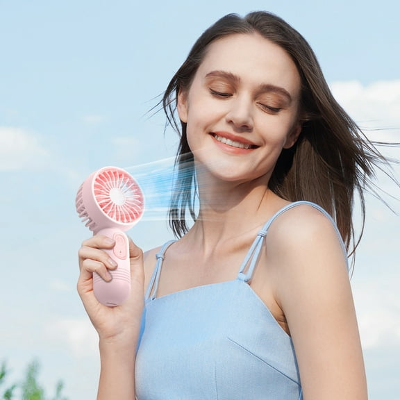 Home Office Handheld Fan, Portable Mini Fan Personal Small Hand Fans Battery Operated for Makeup , USB Rechargeable, Travel Gifts for Stylish Girls Boys Women Kids