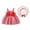 Red, variant on Baby Kids Girls Sleeveless Bow Plaid Print Dress + Hat Set Outfit, Sizes 3M-4T