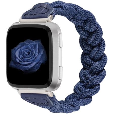Wearlizer Fitbit Versa 2/Versa/Versa Lite Bands for Women, Elastic Braided Wristband Stretchy Loop Strap Accessories for Fitbit Versa 2 Smart Watch