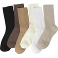 thumbnail image 2 of Calf Socks for Women - Thin Solid Cotton Crew Socks - Casual Cute Above Ankle Sock 6pairs, 2 of 6