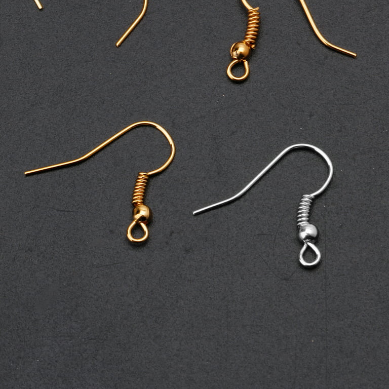 HUIANER Earring Hooks 500PCS Ear Wires Gold Plated 19mm with Ball and Coil  for DIY Jewelry Making(Gold)