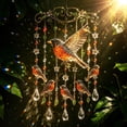 thumbnail image 5 of Graceful Hummingbird Wind Chime Goldfinch Bird Acrylic Wind Chime Suncatcher with Crystal Beads, Metal Hanging Decor for Garden Patio Window Indoor Outdoor Gift, 5 of 6