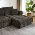 thumbnail image 6 of Chenille Right Face L-Shape Luxury Sectional Oversized Sofa,Mnimalist Design,Comfy Sleeper Couch for Living Room,Apartment&Reception Spaces,No Assembly Required (Brown), 6 of 10