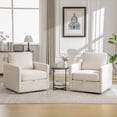 thumbnail image 3 of Newest Swivel Accent Chair with Hidden Storage, Diamond Tufted Armrests Square Club Chair & Pillow, 360° Rotating, Beige, 3 of 12