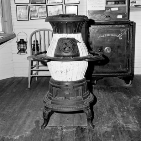 USA Massachusetts Railroad Museum Pot Belly Stove Canvas Art - (24 x 36)
