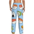 thumbnail image 3 of Uemuo Kawaii Sushi Pattern Men's Wide Leg Palazzo Lounge Pants with Pockets Light Weight Loose Comfy Casual Pajama Pants-Small, 3 of 9