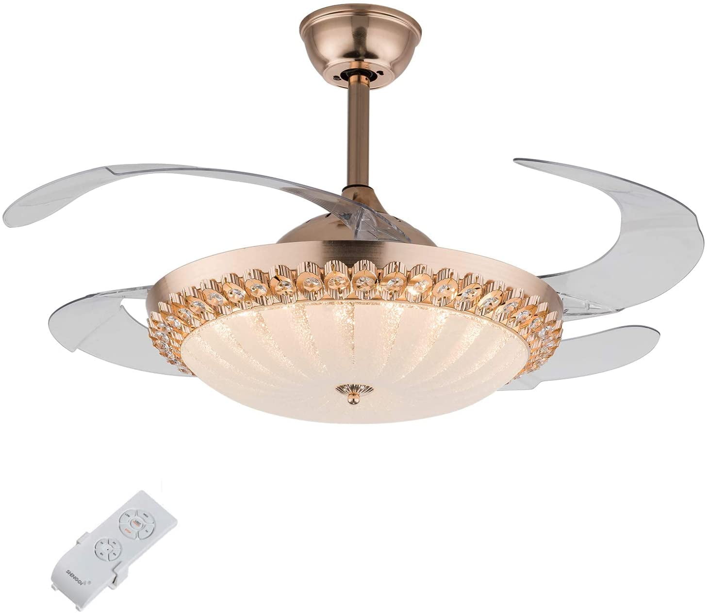 Details about / 42/" Modern Invisible Ceiling Fan Light LED Remote Control Pendant Chandelier