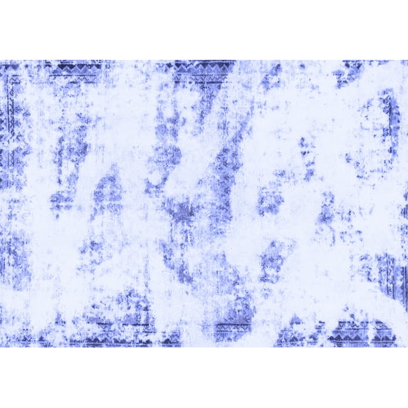 Ahgly Company Indoor Rectangle Abstract Blue Modern Area Rugs, 7' x 9'