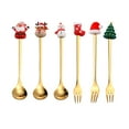 thumbnail image 4 of DOLITY Christmas Set Tasting Set Pastry Fork and Teaspoon Gold 6Pcs, 4 of 8
