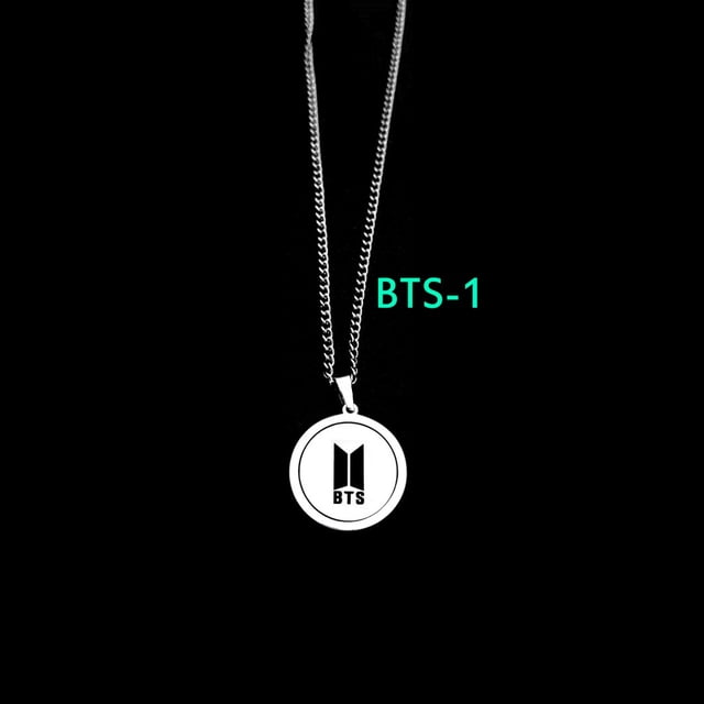 BTS Merchandise Anti-TAN Youth League LOGO Colgante Etiqueta De Acero Inoxidable Collar Cadena Titanio