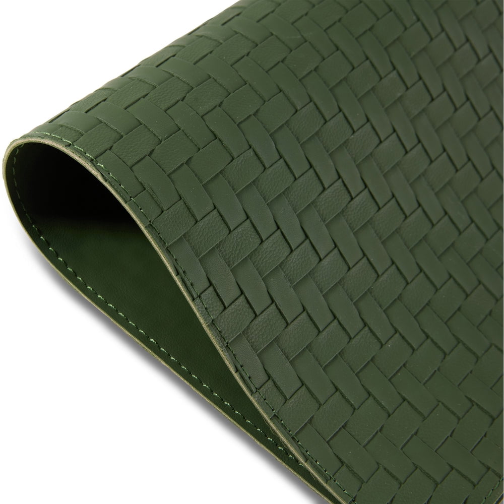 Ala Carte by Dainty Home Lausanne Braided Textured Faux Leather Placemats – Set of 4, Reversible, Non-Slip, Washable, Heat & Tear Resistant – 12x18 in Dining Table Mats