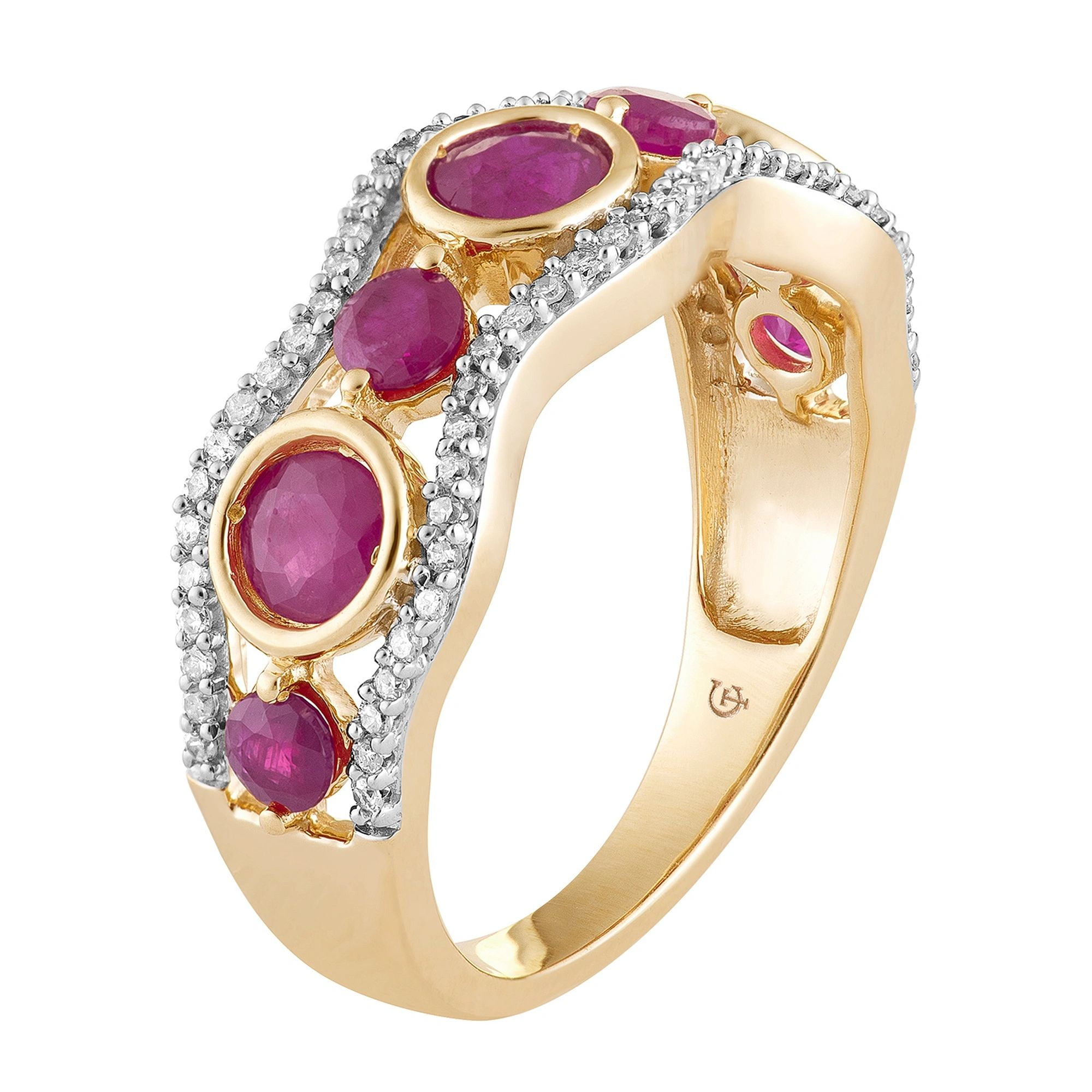 10k Gold Ruby & 1/5 Carat T.W. Diamond 7-Stone Ring