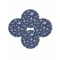 thumbnail image 7 of 15 Inch Round Placemats Set of 4, Christmas Snowflakes Non Slip Heat Insulation PP Table Mats, Xmas Winter Watercolor Navy Blue Washable Place Mats for Kitchen Dining Party Table Decor, 7 of 7