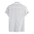thumbnail image 7 of White Shirt for Men Soft Mens Tshirts T Shirts for Man 2025 Trendy Stripes Mens Shirts Dress Vintage Shirts Short Sleeve Cotton Linen Comfy Loose Fit, 7 of 7