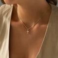 thumbnail image 4 of Cross Necklace for Women - Dainty 14K Gold Plated/Sterling Silver/Rose Gold Layered Cross Pendant Simple Cute Necklaces for Women Trendy Jewelry Gifts, 4 of 16