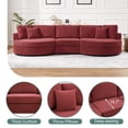 thumbnail image 4 of Christopher Knight Home 129" Curved Sectional Sofa Couch, Red Chenille Upholstery with Cushions, 4 of 10