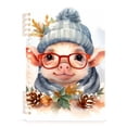 thumbnail image 2 of Pig Glasses Pines Leaves Ring Binder Notebook Journey Note Diary College Ruled Spiral Notebook Study Loose Leaf Paper A5 60 Pages, 2 of 8