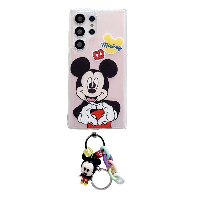 Para Samsung S22 S23 Ultra Lindo Mickey Minnie Stitch Winnie Pooh Daisy Duck Funda De Teléfono De TPU Suave Antiarañazos Con Colgante De Juguete 3D Cubierta A Prueba De Golpes Carcasa Protectora Caída