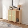 thumbnail image 4 of Homylin Coastal Style 43.3'' H 2 - Door Rattan Accent Cabinet Oak, 4 of 9