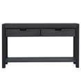 thumbnail image 2 of Lunale 55.1" Console Table with 2 Drawers and 1 Shelf, Rectangular Table with Acacia Veneer for Entryway, Living Room, Gray, 2 of 7