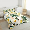 thumbnail image 3 of Manfei Tropical Floral Fruit 3 Pieces Queen Comforter Set for Kids Teens,Palm Tree Ultra Soft Bedding Sets,Vintage Aesthetics Bedding Comforter Set Breathable,Geometric Plaid Room Decor,Reversible, 3 of 8