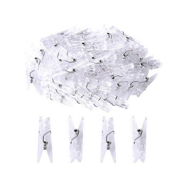 Bearachild Mini Clip para fotos de 100 piezas, pinzas colgantes transparentes, pinza decorativa para ropa, accesorio fijo para oficina, Type2 NO2