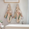 thumbnail image 3 of Seashells Starfish Conch Kitchen Hand Towels 2 PCS, Beach Sand Circle Fingertip Bath Towels Ultra Soft and Highly Absorbent, Decorative Face Towels Dish Washcloths, 28.3"x14.4", 3 of 4