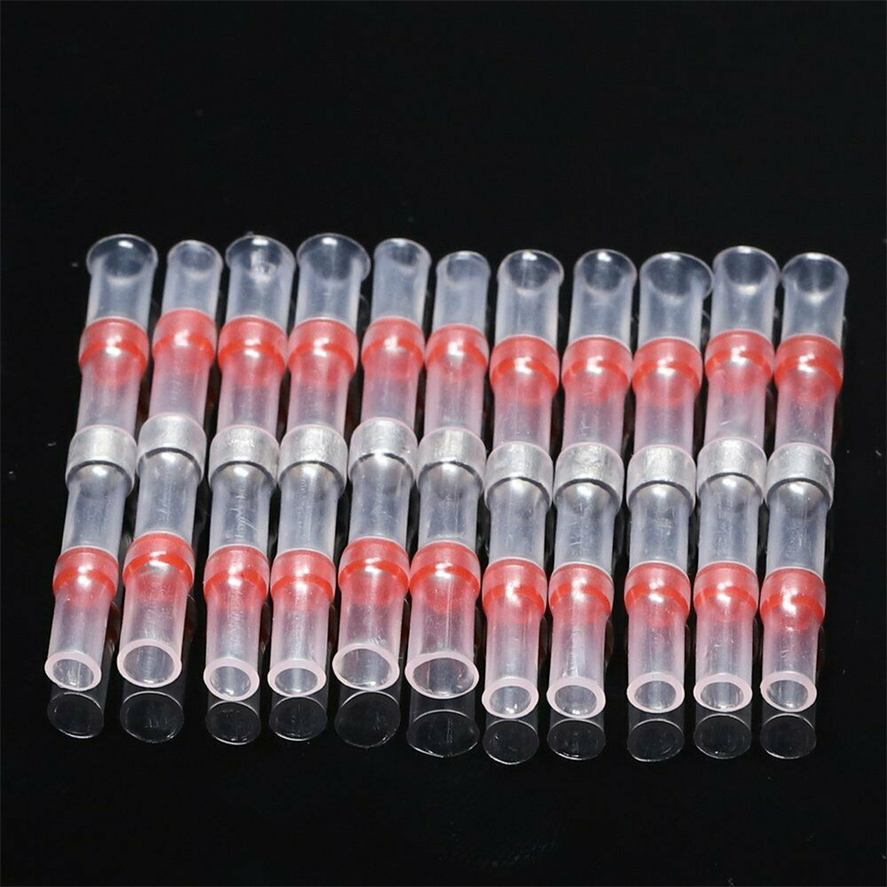 1000Pcs Red Solder Seal Sleeve Heat Shrink Butt Wire Connectors Terminals