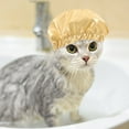 thumbnail image 3 of Pet Shower Cap Pet Shower Hat Reusable Bath Ear Cover with Adjustable Strap, 3 of 8