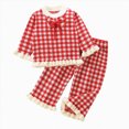 thumbnail image 5 of NOLDARES Baby Girl Cute 2 Piece Clothing Set Long Sleeve Soft Sweatshirt and Elastic Waist Pants Print Outfits Clothes Fall Winter(Red,5-6 Y), 5 of 5
