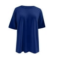 thumbnail image 5 of sovlvnd Womens Oversize Shirts Womens Solid Oversized T Shirts Crewneck Short Sleeve Summer Athletic Tees Shirt Loose Tops Navy 2XL, 5 of 7